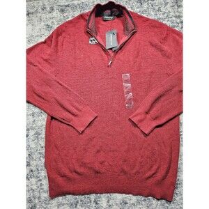Claiborne Performance Quarter Zip Sweatshirt Mens XXL Red Thermolite Knit NWT